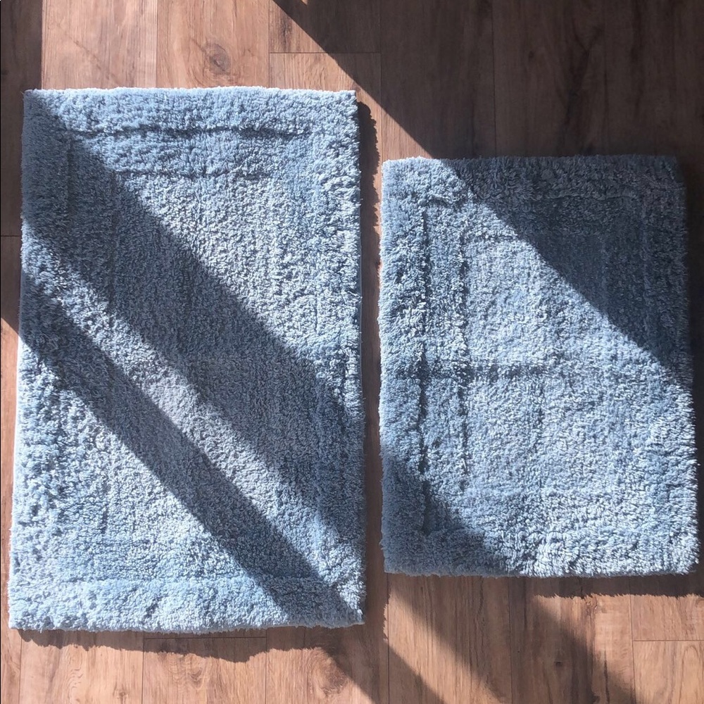 Icy Blue Bath Rug Set (2pc)